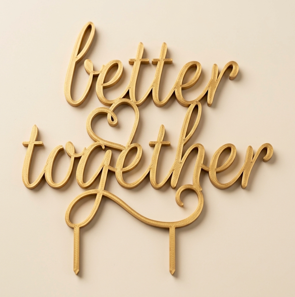 Topper de Tarta "Better Together" para Bodas