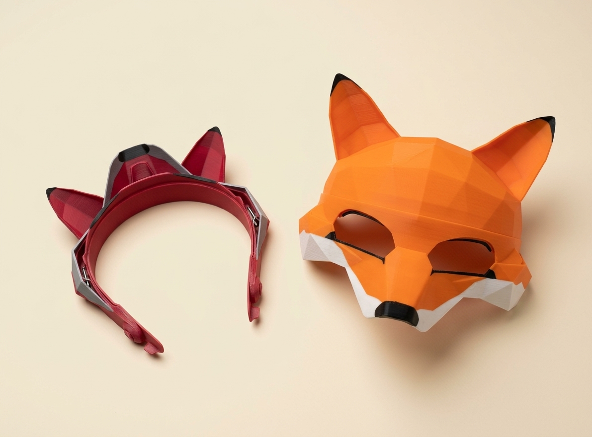 Máscara de Zorro Low-Poly para Cosplay