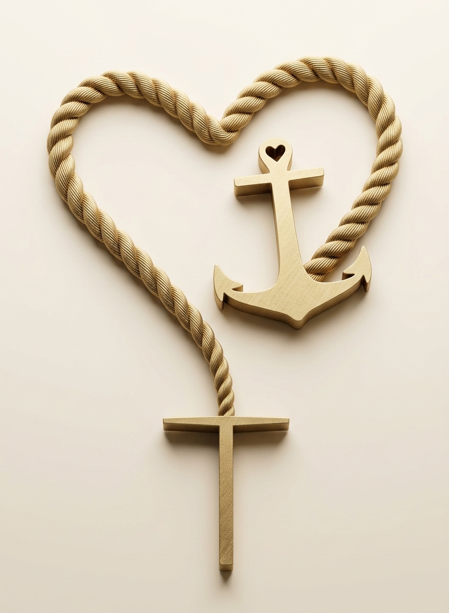 Topper para Tartas Ancla y Corazón Marinero