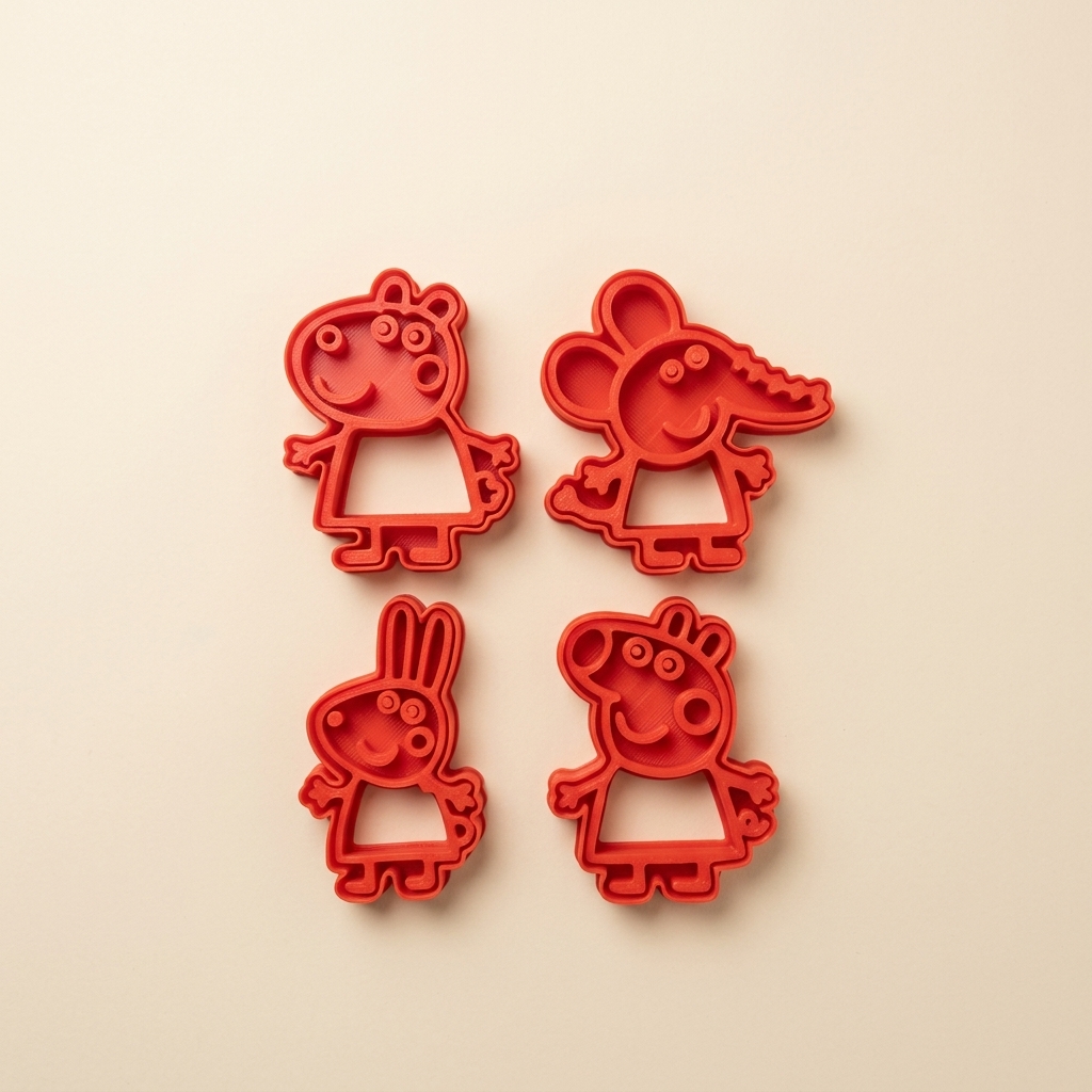Pack de Cortadores de Galletas Inspirados en Peppa y Amigos